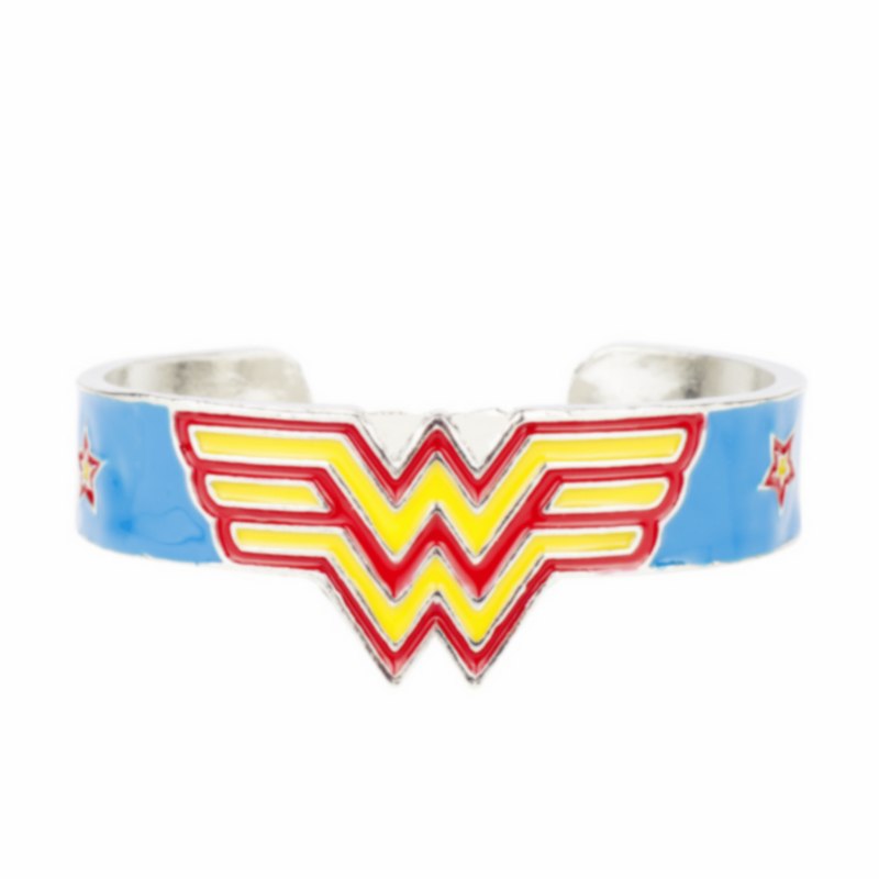 Superhero Wonder Woman Torque The Winner Acronym W Logo Charm Crown Shield Pentagram Cuff Armor Tiara Bracelets Bangles