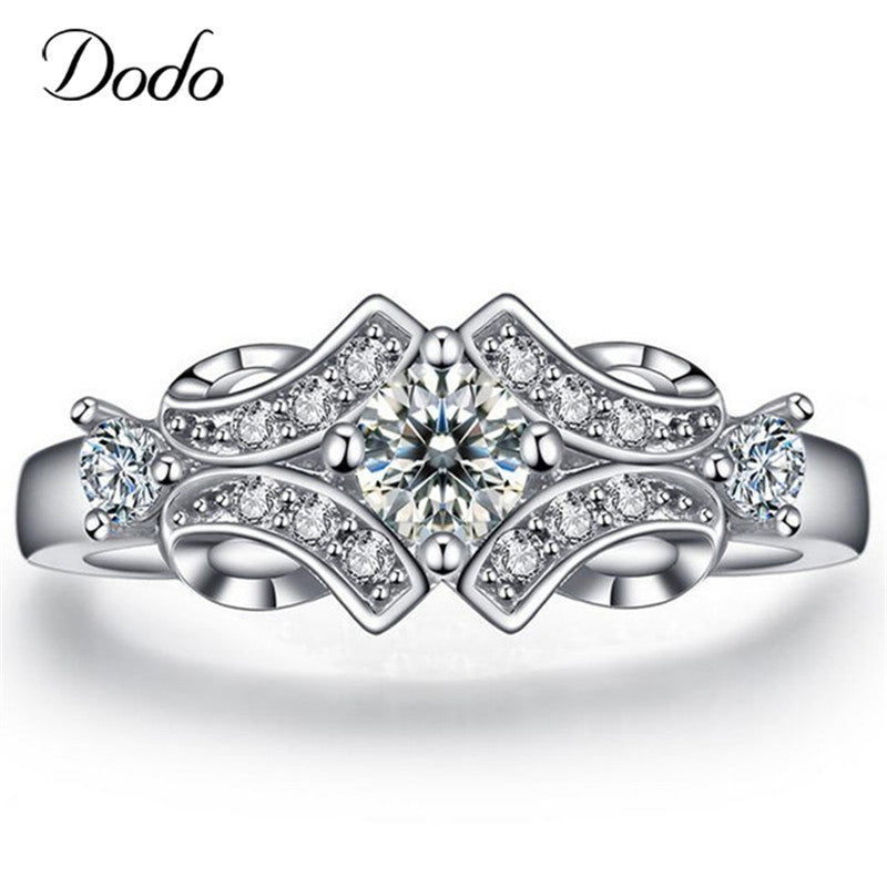 Supernatural Flower Wedding Engagement Rings for Women Vintage Anillos de Plata Bijoux Accessories Bague Femme Jewelry Gift DR25
