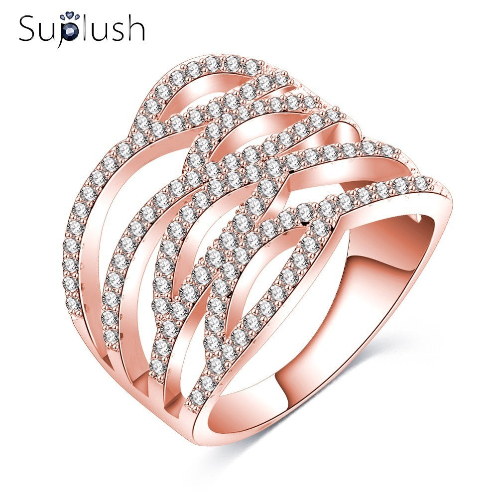 Fashion Punk Women The Rings Rose Gold /Silver Color Hyperbolic Finger Rings Aliexpress Hot Selling Jewelry CRI1018