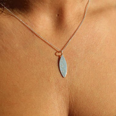 Surfboard Necklace For Women Dainty Pendant I Love Surfer Jewelry