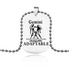 Suteyi Stainless Steel Zodiac Sign Tag Necklaces For Women Men Aries/Taurus 12 Constellation Pendants Necklace