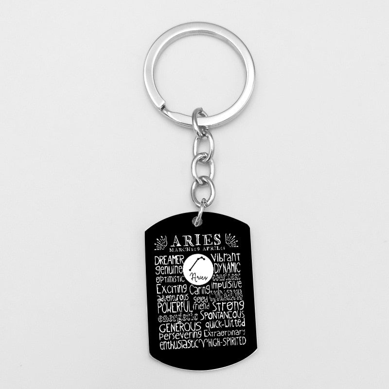 Suteyi Women Men Jewelry 12 Constellation Black Color Stainless Steel Pendant Capricorn Virgo Libra Necklace Birthday Gift