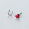 Sweet 925 Sterling Silver Pure Fungus Nails Female Asymmetry I Love You U Shape Stud Earrings Ear Jewelry Women