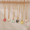 Sweet Acrylic Color Butterfly Necklace For Women Long Wild Clavicle Chain Pendant Refined Stylish Mujer Gift 2022 Trendy Gold