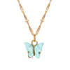 Sweet Acrylic Color Butterfly Necklace For Women Long Wild Clavicle Chain Pendant Refined Stylish Mujer Gift 2022 Trendy Gold