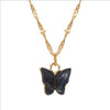 Sweet Acrylic Color Butterfly Necklace For Women Long Wild Clavicle Chain Pendant Refined Stylish Mujer Gift 2022 Trendy Gold