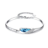 Sweet Blue CZ Heart 925 Silver Bangle