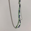 Sweet Cool Girl Multi Layers Choker Necklace Fashionable Green Stone Round Bead Chain Clavicle Jewelry Vintage Neck Accessories