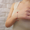 Sweet Cute Chain&Link Bracelet For Women Buckle bracelet 925 Silver Trendy Bracelet Red Ball Handmade Original Bracelet Jewelry