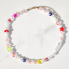 Sweet Geometry Pearl Rainbow Jelly Heart Star Beaded Necklace For Women Mushroom Colorful Bead Choker Handmade Girls Y2K Jewelry