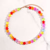 Sweet Geometry Pearl Rainbow Jelly Heart Star Beaded Necklace For Women Mushroom Colorful Bead Choker Handmade Girls Y2K Jewelry