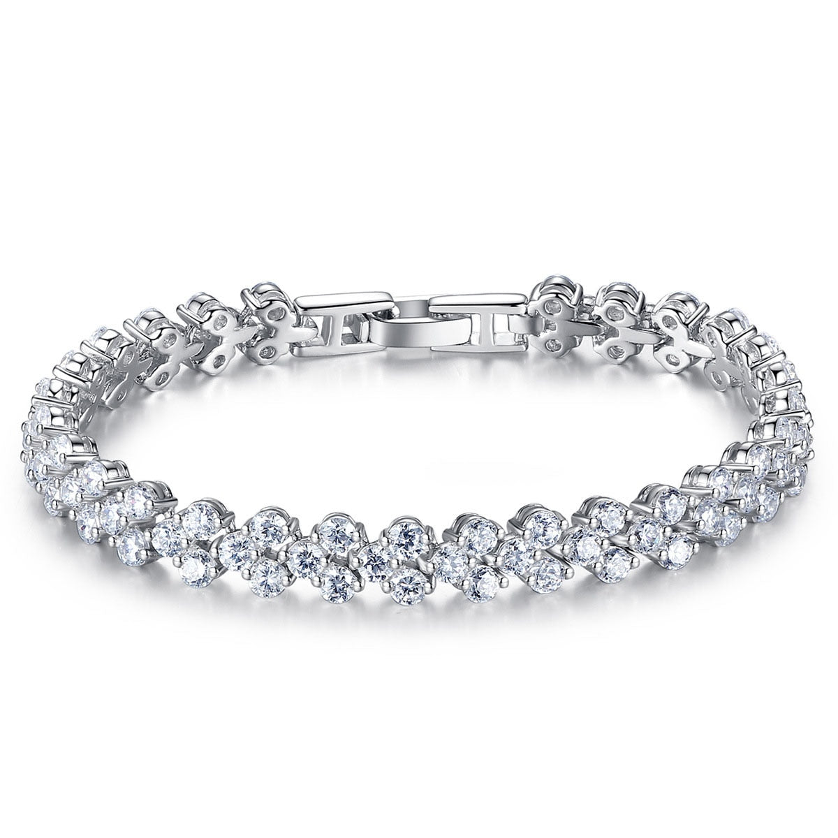 Sweet Glittering CZ 925 Sterling Silver Bracelet