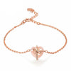 Sweet Heart Gift Natural Rose Quartz 925 Silver Bracelet