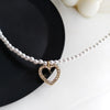 Sweet Jewelry Necklace Simple Design Small Simulated Pearls Bracelet With Delicate Heart Pendant Necklace Women Jewelry Gifts
