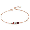 Sweet Large Small Natural Garnet CZ 925 Silver Bracelet