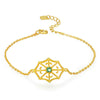 Sweet Spider Web Natural Emerald 925 Silver Bracelet
