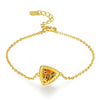 Sweet Trillion Natural Citrine 925 Silver Bracelet