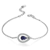 Sweet Waterdrop Natural Amethyst 925 Silver CZ Bracelet