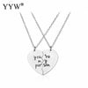 Sweetheart Necklaces Set Engrave &quot;you're my person&quot; Matching Half-heart Shaped Pendant Necklaces Lover Forever Series Gift