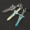 Sword Art Online Necklace SAO Kirigaya Kazuto Kirito Yuuki Asuna Elucidator Dark Repulser Lambent Light Rapier Pendant Jewelry