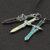 Sword Art Online Necklace SAO Kirigaya Kazuto Kirito Yuuki Asuna Elucidator Dark Repulser Lambent Light Rapier Pendant Jewelry