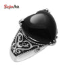 100% 925 Sterling Silver Jewelry Victoria Black Agate Rings 925 Sterling Silver Rings for Women Free Gift Box