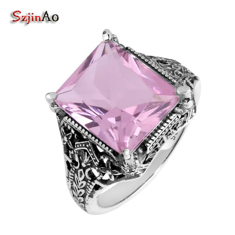 Fine Fashion Jewelry Wholesale Pink Cubic Zirconia Victoria Women 925 Sterling Silver Ring Wholesale