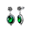Greek Bohemia Green Flower Emerald Dangle Earrings Women Solid 925 Sterling Silver Earring Fine Jewelry M Birthstone