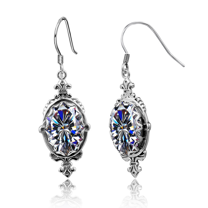 New Arrival Handmade Ethnic Anchor Earrings For Women Vintage Accessories White Zircon 925 Silver Brincos Fine Jewelry