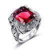 Unique Handmade 925 Sterling Silver Ring with Ruby Stones for Men Vintage Luxury Women Party Jewelry Factory Wholesale