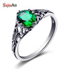 factory Bulgaria Jewelry Emerald Vintage Charms 925 Sterling Silver Emarald Ring for Women Wedding Favors and Gifts