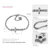 Fashion Punk Style Cross & Star Charms Bracelets for Women Real Sterling Silver Statement Bracelet Fine Jewelry