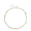 TAUAM Bohemian Simulated Pearl Beaded Choker Necklaces For Women Colorful Short Choker Charm 2021 Handmade Jewelry