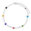 TAUAM Simulated Pearl Turkish Evil Eye Necklace Women Bohemian Vintage Devil Choker Seed Beads Party Collar Jewelry Gift
