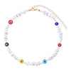 TAUAM Simulated Pearl Turkish Evil Eye Necklace Women Bohemian Vintage Devil Choker Seed Beads Party Collar Jewelry Gift