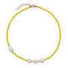 TAUAM Yellow Seed Beads Necklace for Women Choker Simulated Pearl Boho Vintage Streetwear Collier Femme