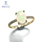 TBJ,100% natural ethopian opal ov6*8 gemstone ring in 925 sterling silver precious stone jewelry with gift box,elegant design