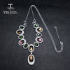 TBJ,2020 new design fashion natural gemstone necklace with fancy color tourmaline in 925 sterling silver fine jewelry for party
