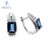 TBJ,2020 new classic design natural gemstones Clasp earring sky blue topaz 925 sterling silver fine jewelry for women daily wear