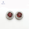 TBJ,925 silver earring with natural Mozambique Garnet shiny classic gemstone earring for women as anniversary valentines gift