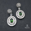 TBJ,Classic luxury gemstone earring for party with natural green color chrome diopside in 925 sterling silver for lady with box