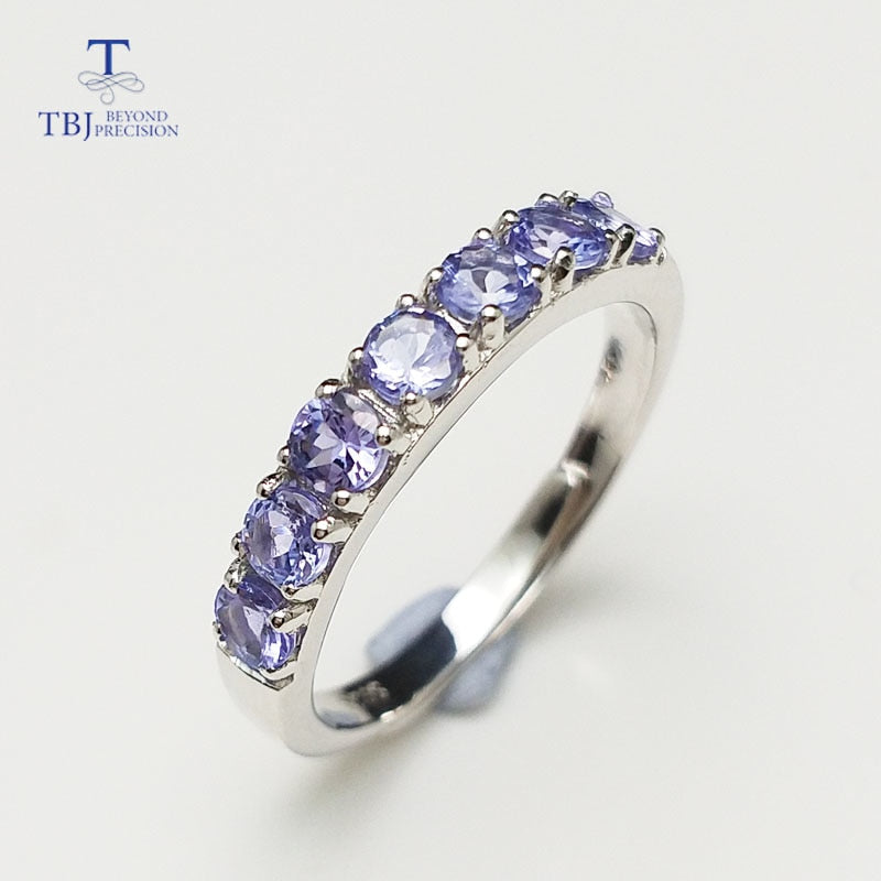 TBJ,Delicate small ring with natural Good color blue Tanzanite gemstone lady Ring in 925 sterling silver fine jewelry for women