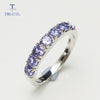 TBJ,Delicate small ring with natural Good color blue Tanzanite gemstone lady Ring in 925 sterling silver fine jewelry for women