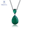 TBJ,New elegant pendant with Natural green agate gemstone in 925 sterling silver charming jewelry for women mom with gift box