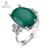 TBJ,Popular Genuine ring with charming natural green agate in 925 sterling silver nice jewelry for women mom wife daily wear