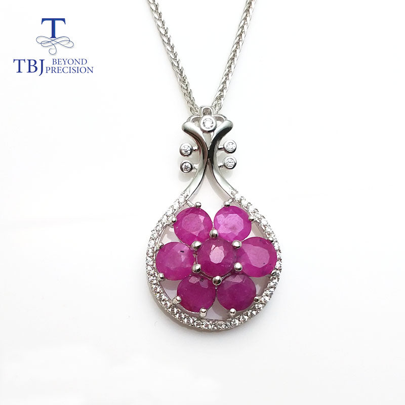 TBJ, S925 silver pendant with natural ruby,musical instruments design pendant,best gift for women girls lady , party daily wear