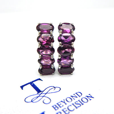 TBJ,Sweet Clasp earring with natural purple rhodolite gemstone earring in 925 sterling silver elegant design for women as gift