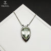 TBJ ,V shape pendant in 925 sterling silver with nautral green amethyst cut pe10*15 with gift box,elegant design pendants