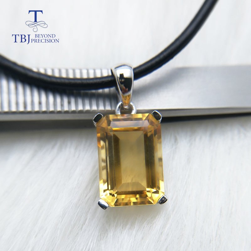 TBJ,natural amethyst citrine gemstone pendant in 925 sterling silver classic shiny jewelry for women 2 colors select best gift
