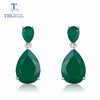 TBJ,natural green agate gemstone Dangle Earrings in 925 Sterling Silver Fashion Beautiful Jewelry Gift For Women wife daily wear